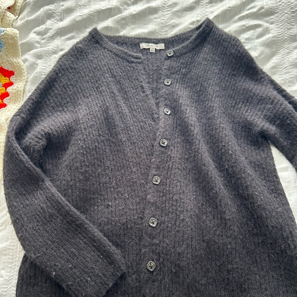 Black Madewell Button-Up Sweater
